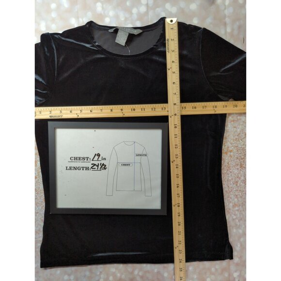 Vintage Jessica Holbrook Size S Set of 2 Stretch Velvet Half Sleeve Tops - Picture 10 of 11